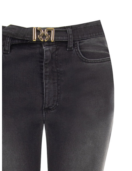 Stretchflarejeans met bijpassende riem en RR-logogesp Rinascimento