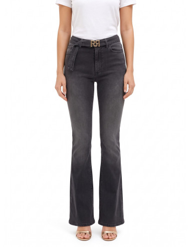 Stretchflarejeans met bijpassende riem en RR-logogesp Rinascimento
