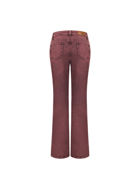 Wide leg-jeans met stretch en een versleten look Rinascimento