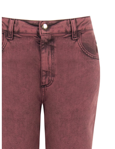Wide leg-jeans met stretch en een versleten look Rinascimento