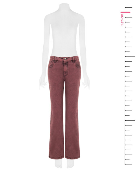 Wide leg-jeans met stretch en een versleten look Rinascimento