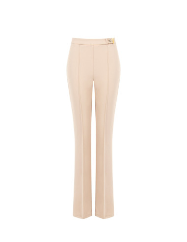 Scuba-crêpe broek met wijde pijpen en decoratieve logoknoop Rinascimento