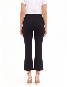 Cropped flared broek van een viscosemix met elastische taille Rinascimento 2
