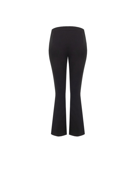 Cropped flared broek van een viscosemix met elastische taille Rinascimento