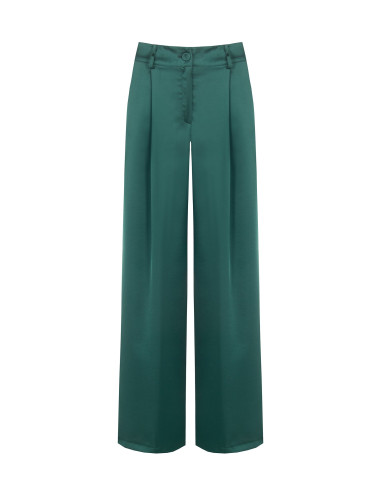 Palazzo-trousers van satijn met zakken en plooien Rinascimento