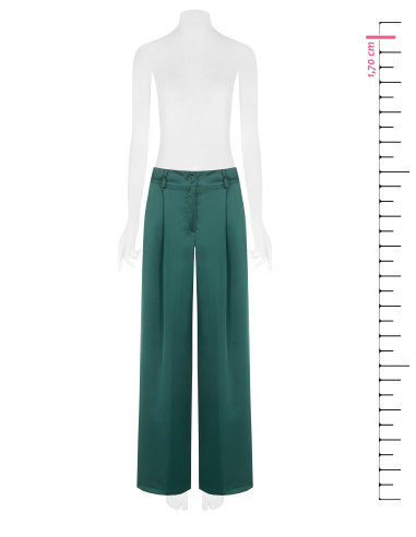Palazzo-trousers van satijn met zakken en plooien Rinascimento