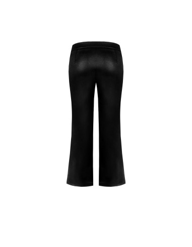 Cropped broek van licht neopreen met satijnglans, lederlook en zakken Rinascimento