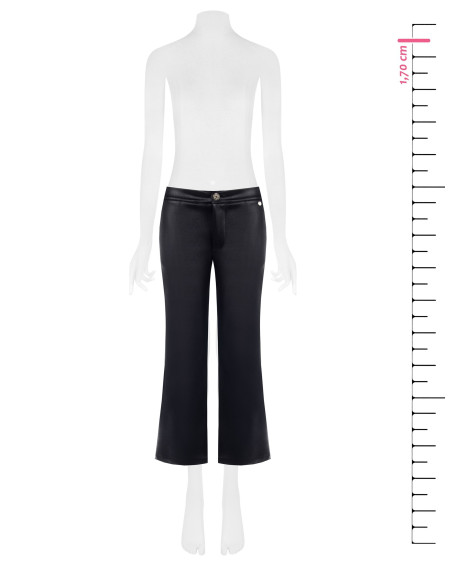 Cropped broek van licht neopreen met satijnglans, lederlook en zakken Rinascimento