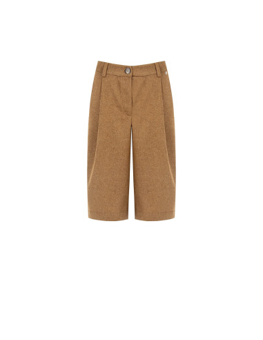 Bermuda van een wolmix-twill met plooien Rinascimento