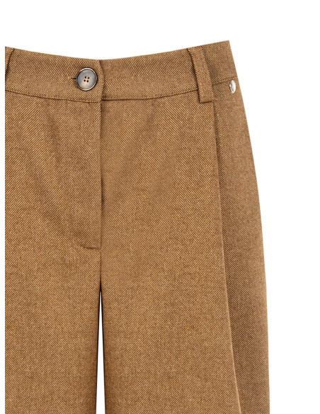 Bermuda van een wolmix-twill met plooien Rinascimento