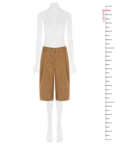 Bermuda van een wolmix-twill met plooien Rinascimento