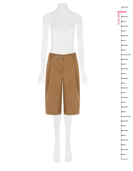 Bermuda van een wolmix-twill met plooien Rinascimento