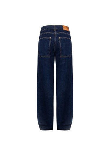 Wide-leg jeans met plooien Rinascimento