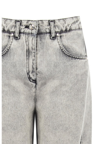 Balloon-jeans in gewassen denim Rinascimento
