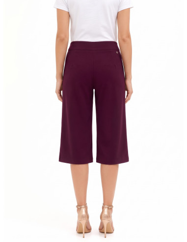 Cropped broek van elastische, gestructureerde stof met zakken en zijrits Rinascimento