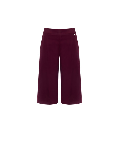 Cropped broek van elastische, gestructureerde stof met zakken en zijrits Rinascimento