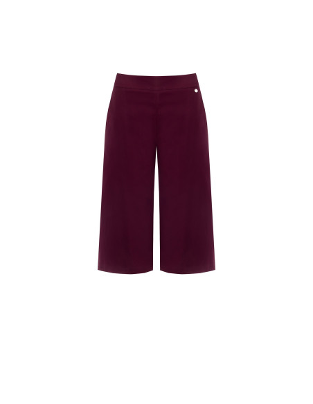Cropped broek van elastische, gestructureerde stof met zakken en zijrits Rinascimento
