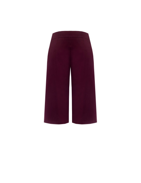Cropped broek van elastische, gestructureerde stof met zakken en zijrits Rinascimento