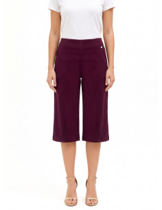 Cropped broek van elastische, gestructureerde stof met zakken en zijrits Rinascimento