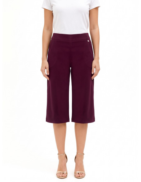 Cropped broek van elastische, gestructureerde stof met zakken en zijrits Rinascimento