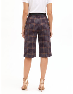 Geruite bermudashort met dubbele plooi Rinascimento 2