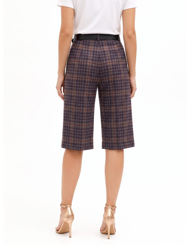 Geruite bermudashort met dubbele plooi Rinascimento