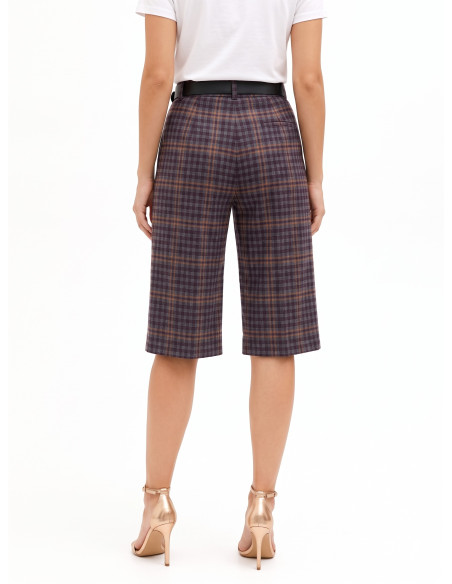 Geruite bermudashort met dubbele plooi Rinascimento