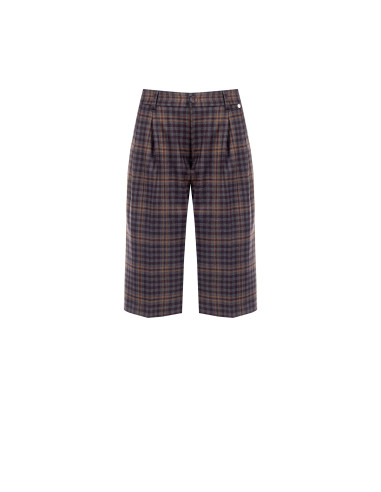 Geruite bermudashort met dubbele plooi Rinascimento