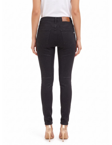 Skinny jeans met stretch en pailletten aan de voorkant Rinascimento