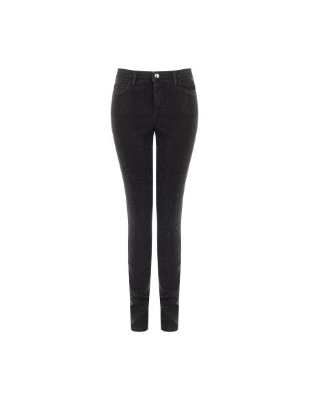 Skinny jeans met stretch en pailletten aan de voorkant Rinascimento