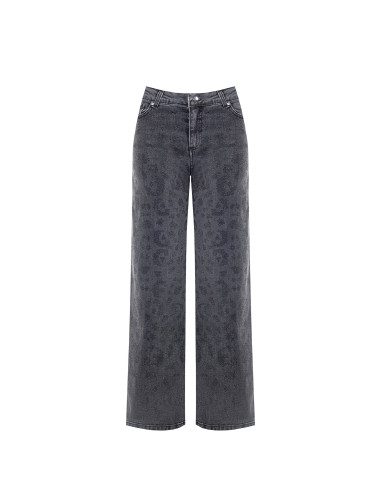 Straight jeans met vervaagd strassvlekkenmotief aan de voorkant Rinascimento