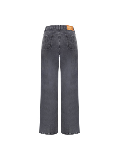 Straight jeans met vervaagd strassvlekkenmotief aan de voorkant Rinascimento