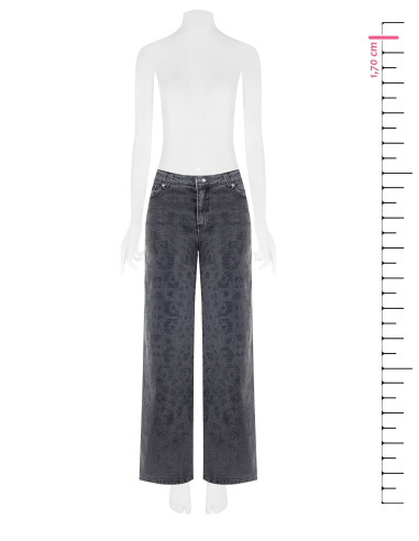 Straight jeans met vervaagd strassvlekkenmotief aan de voorkant Rinascimento