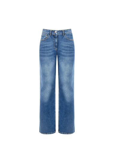 Straight jeans met logolabel op de achterzak Rinascimento