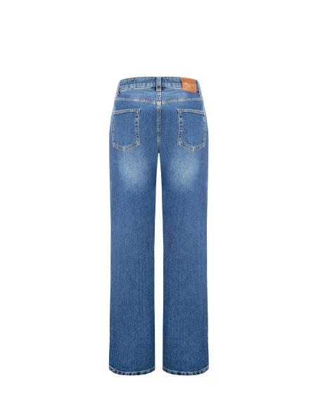 Straight jeans met logolabel op de achterzak Rinascimento