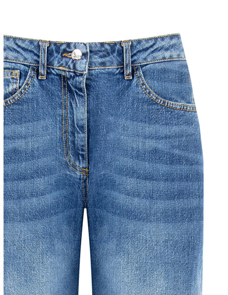 Straight jeans met logolabel op de achterzak Rinascimento
