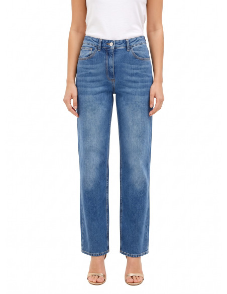 Straight jeans met logolabel op de achterzak Rinascimento