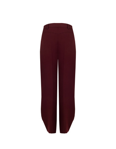 Wijde broek van viscosemix met knoop bij de enkels en plooi aan de achterkant Rinascimento