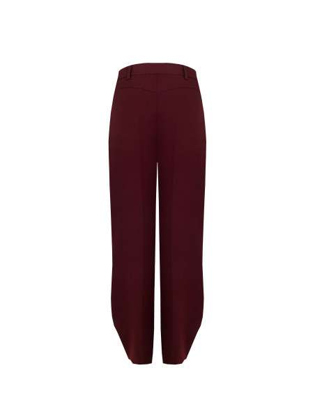 Wijde broek van viscosemix met knoop bij de enkels en plooi aan de achterkant Rinascimento