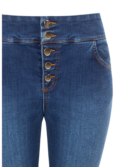 Elastische skinnyjeans met kleine splitten bij de enkels Rinascimento