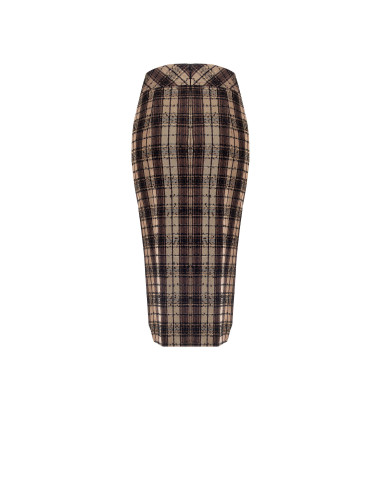 Tweed kokerrok met wikkelmodel en knopen Rinascimento