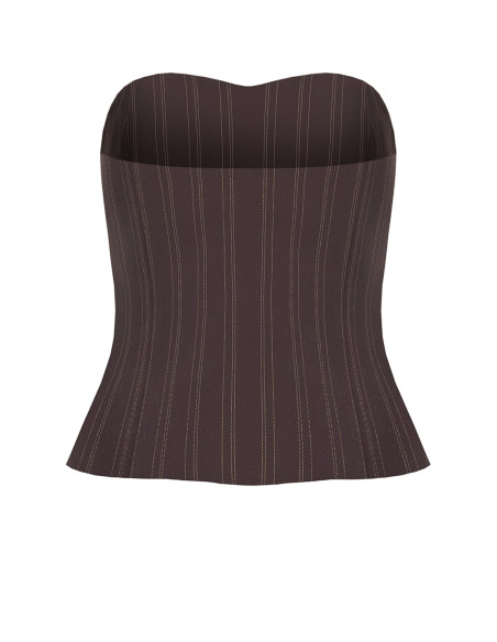 Gestreepte bandeautop in corsetstijl met gouden knopen van Rinascimento