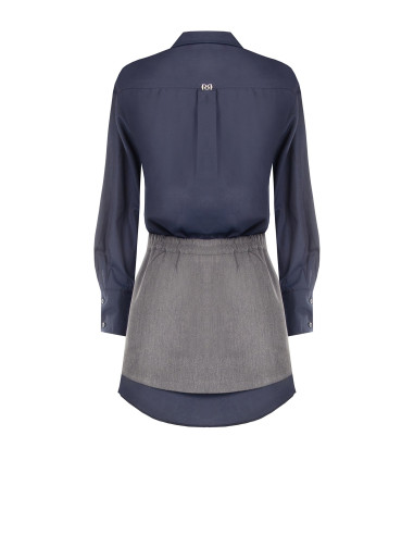 Gecombineerde jurk met blouse-effect en geplooide rok van Rinascimento