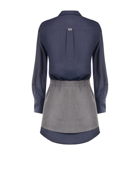 Gecombineerde jurk met blouse-effect en geplooide rok van Rinascimento