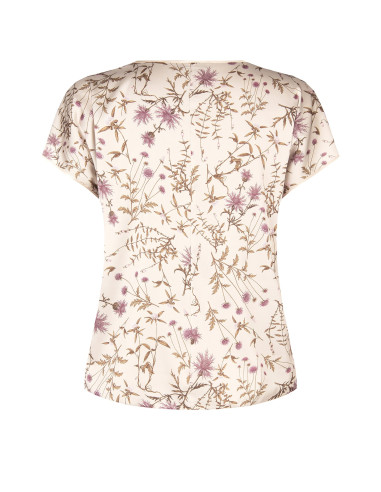 Vloeiende curvy blouse van satijn met bloemenmotief Rinascimento Curvy