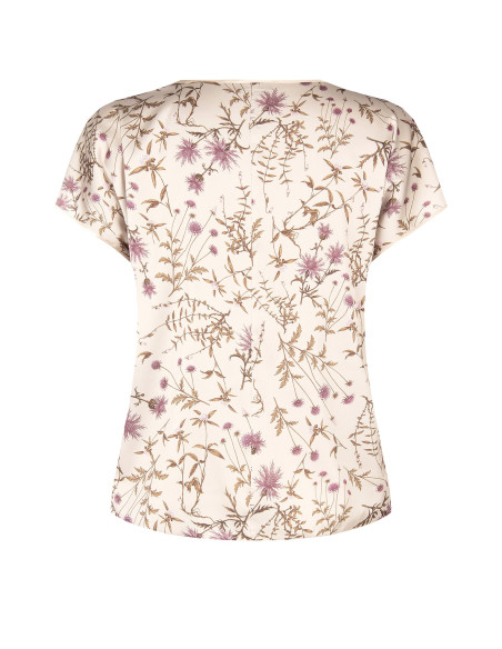 Vloeiende curvy blouse van satijn met bloemenmotief Rinascimento Curvy