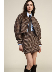 Gonna Corta Fantasia Tweed Con Tasche Frontali Dixie - Vestiti Firm...