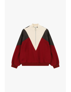 Felpa Senza Cappuccio Con Zip E Dettagli Geometrici Dixie - Vestiti... 2