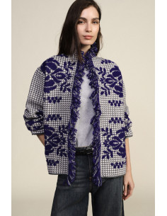 Cappa Jacquard Con Motivo Floreale E Frange Dixie - Vestiti Firmati...
