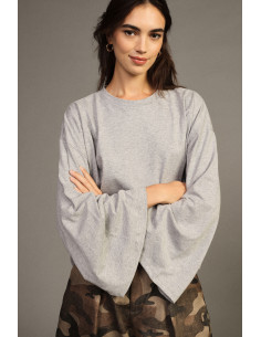 Dixie Ruim T-shirt met lange mouwen en rechte zoom 2